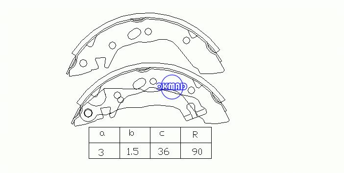 HYUNDAI PONY (X-2) EXCEL Saloon S COUPE (SLC) Brake shoes FMSI: 1451-S663 OEM:58305-24A00 FSB310 K11162 GS8568, OK-BS060